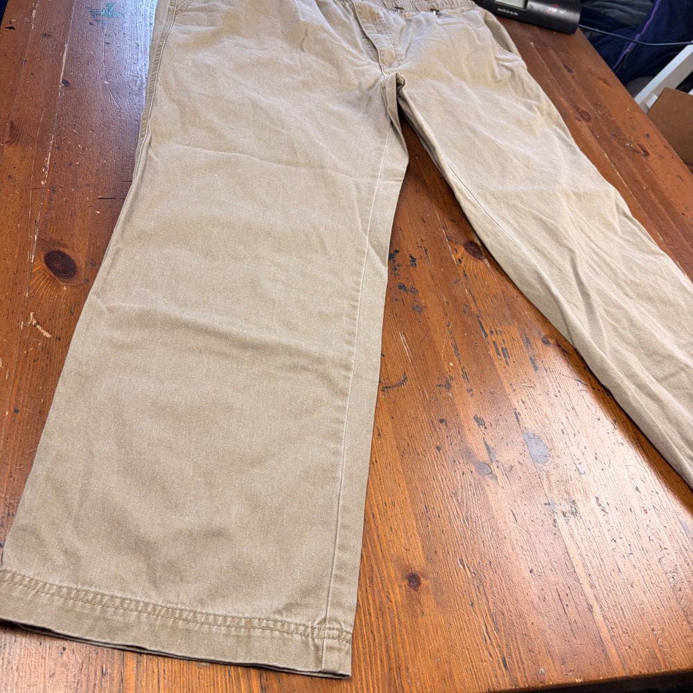 ORVIS Mens 40x31 Tan Cotton Elastic‎ Waist Drawstring Comfy Relaxed Fit Pants - Picture 10 of 10